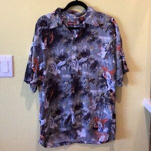 Thums Up Gray and Orange Casual Button Down Shirt z3